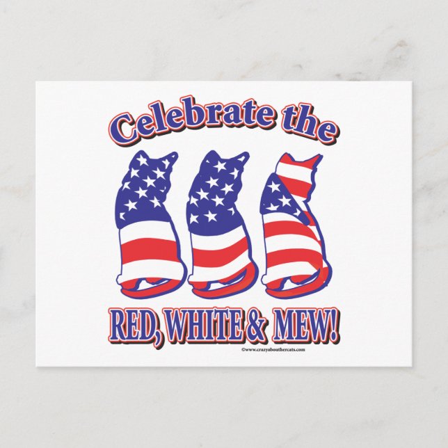 Carte Postale Chats Kitty Patriotique (Devant)