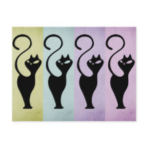 Chats Pastello Silhouette noire