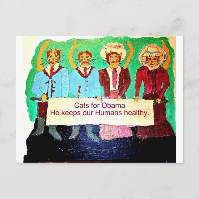 Carte Postale Chats pour Obama (Devant)