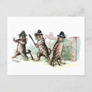 Carte Postale Chats préparés Louis Wain