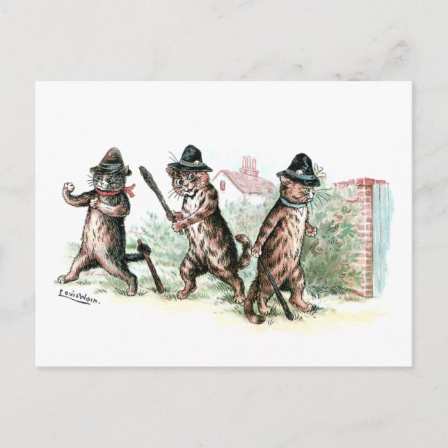 Carte Postale Chats préparés Louis Wain (Devant)
