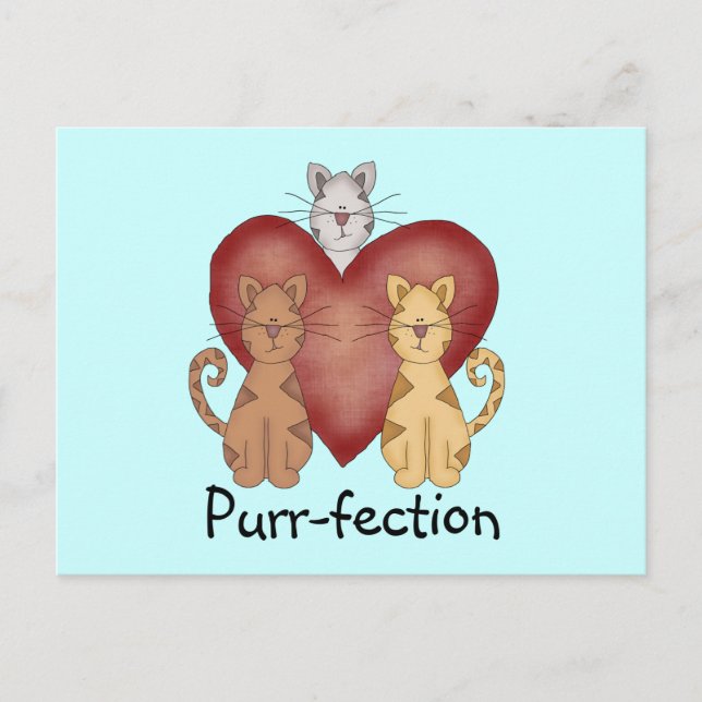 Carte Postale Chats Purr-fection Tshirts et cadeaux (Devant)