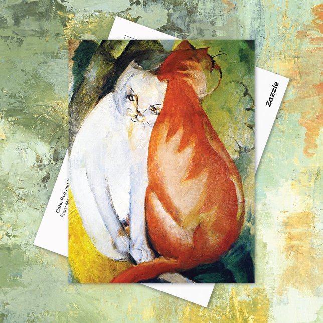 Carte Postale Chats Rouge et Blanc Franz Marc (Créateur téléchargé)