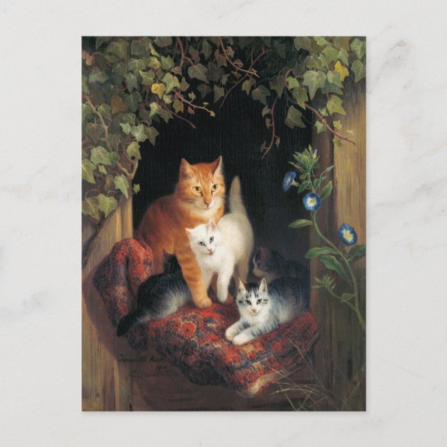 Carte postale Chats vintages (Devant)