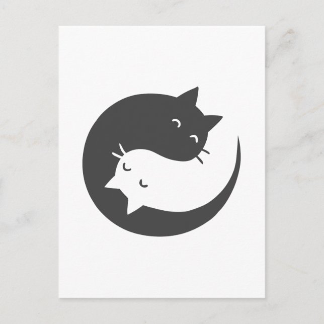 Carte Postale Chats yin et yang mandala - Choisissez le colo arr (Devant)