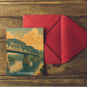 Carte Postale Chattanooga Vintage coloré Tennessee Travel
