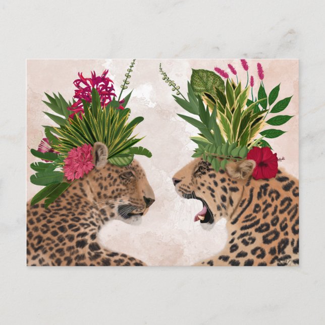 Carte Postale Chaud House Leopards | Une paire (Devant)