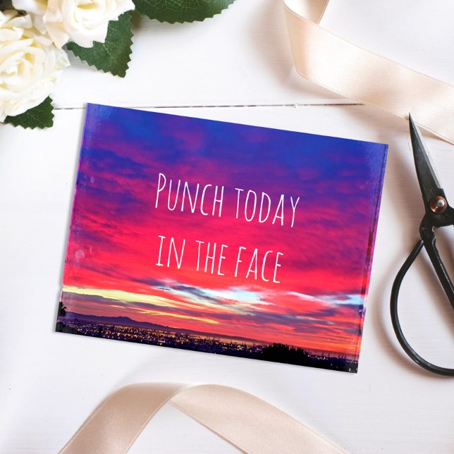 Carte Postale Chaud Rose Bleu Côte Sunset Punch Aujourd'hui Cita (Créateur téléchargé)