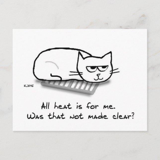 Carte Postale Chauffage Vent Chat - Drôle cadeau Chat (Devant)