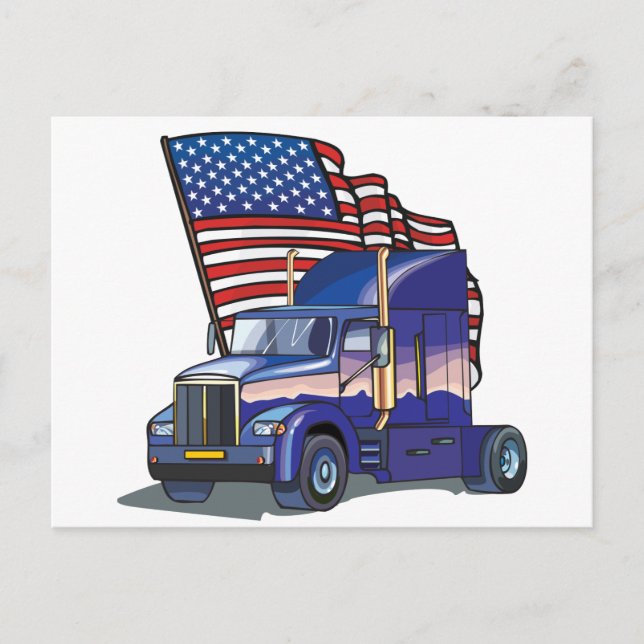 Carte Postale Chauffeur de camion USA (Devant)