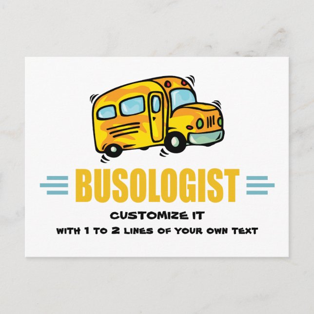 Carte Postale Chauffeur humoristique de bus scolaire jaune amusa (Devant)