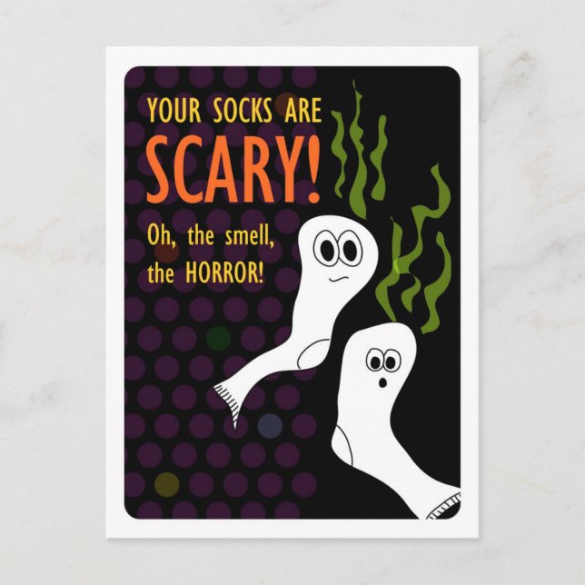 Carte Postale Chaussettes d'Halloween horriblement odorantes (Devant)