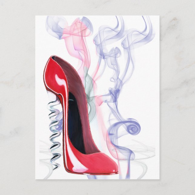 Carte Postale Chaussure à vis rouge Stiletto (Devant)