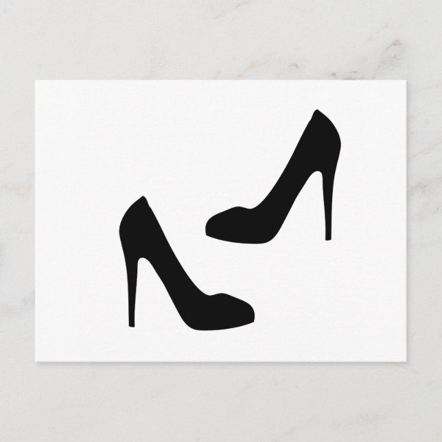 Carte Postale Chaussures à talon élevé pour femmes en silhouette (Devant)