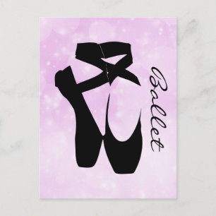 Carte Postale Chaussures de Ballet Noir En Pointe