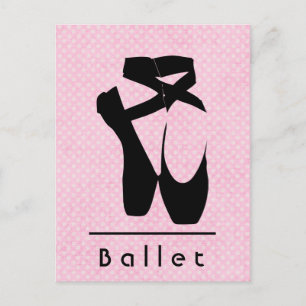 Carte Postale Chaussures de Ballet Noir En Pointe