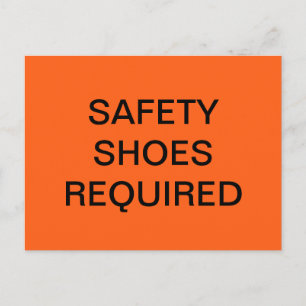 CARTE POSTALE CHAUSSURES DE SÉCURITÉ REQUISES POSTER ORANGE DE S