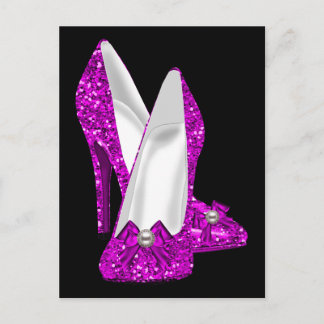 Carte Postale Chaussures haute talon Stileto Parties scintillant