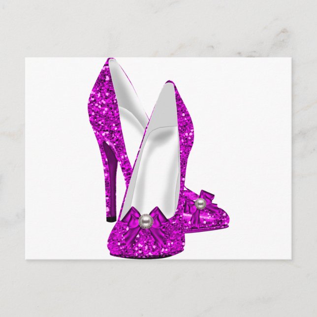 Carte Postale Chaussures haute talon Stileto Parties scintillant (Devant)
