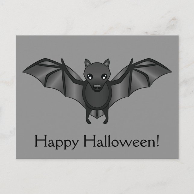 Carte Postale Chauve-souris de dessin animé mignonne avec texte  (Devant)