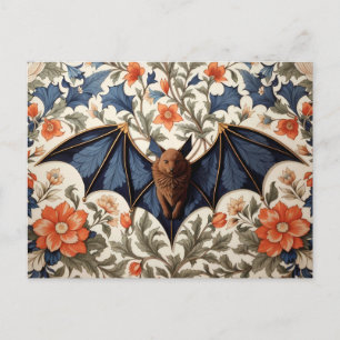 Carte Postale Chauve-souris volante inspirée de la flore de Will