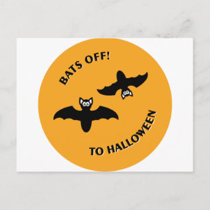 Carte Postale Chauves-souris d'Halloween Orange