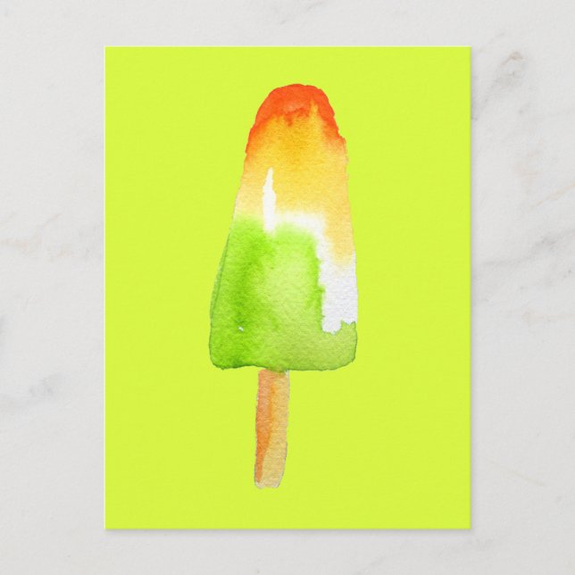 Carte Postale Chaux orange popsicle Été glaces pop art (Devant)