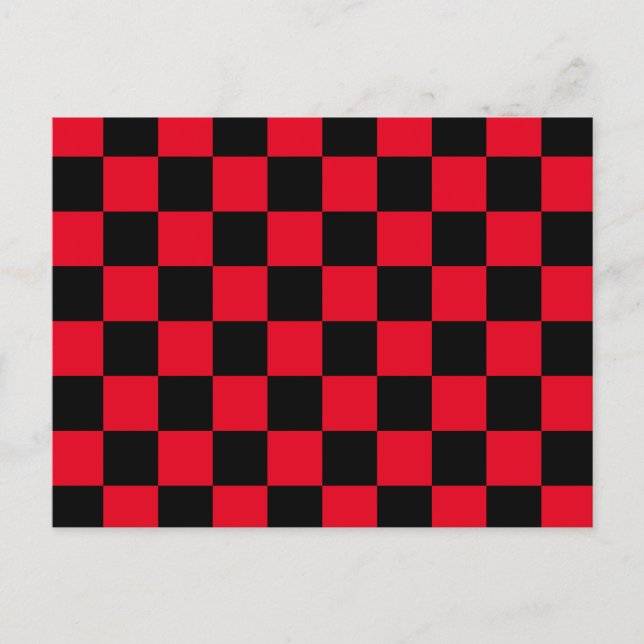 Carte Postale Checkerboard pattern black red (Devant)
