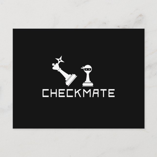 Carte Postale Checkmate Jeu Joueur du tableau d'échecs stratégie (Devant)