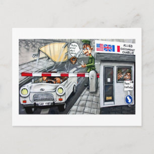 Carte Postale Checkpoint Charlie, Berlin, Dessin