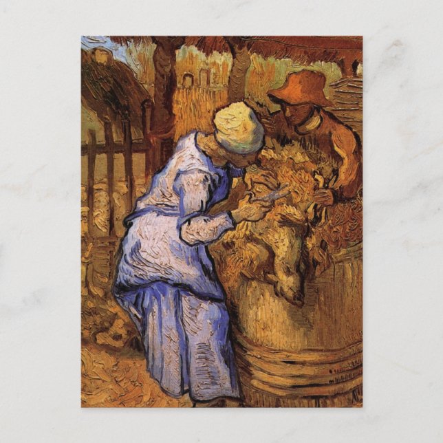 Carte Postale Cheep Shearers (après Millet) par Vincent van Gogh (Devant)