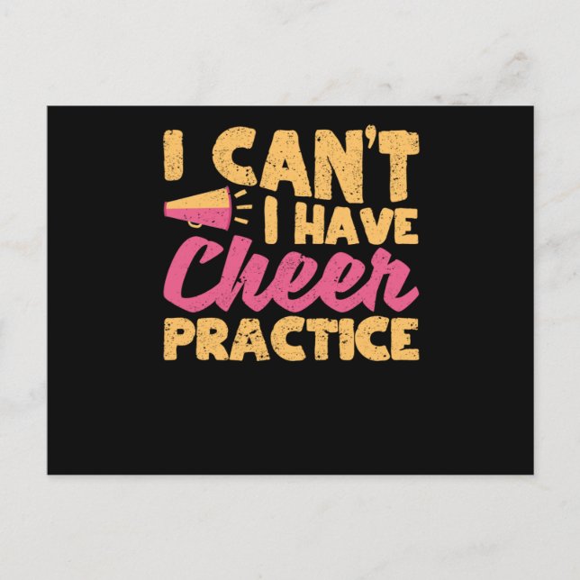 Carte Postale Cheerleading Je ne peux pas J'ai un entraînement d (Devant)
