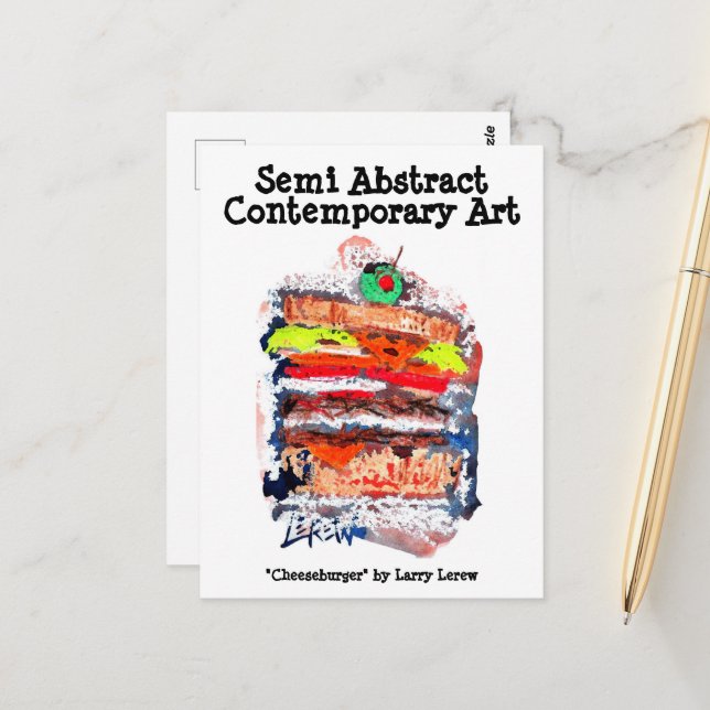 Carte Postale Cheeseburger #170229 (Devant/Arrière en situation)