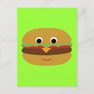 Carte Postale Cheeseburger rétro