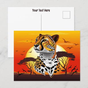 Carte Postale Cheetah African Feline Wild Animal