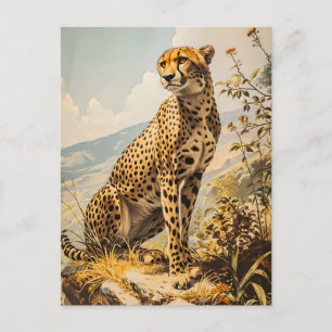 Carte Postale Cheetah vintage