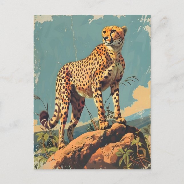 Carte Postale Cheetah vintage (Devant)