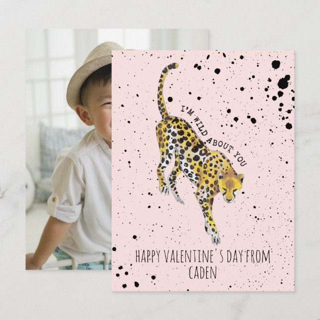 Carte Postale Cheetah Wild À propos de vous Classe Valentine Pho (Devant / Derrière)