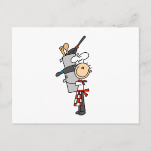 Carte Postale Chef avec pots et pots