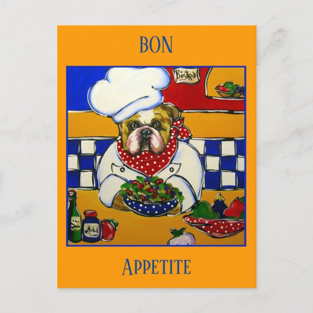 Carte Postale Chef Bulldog (Devant)