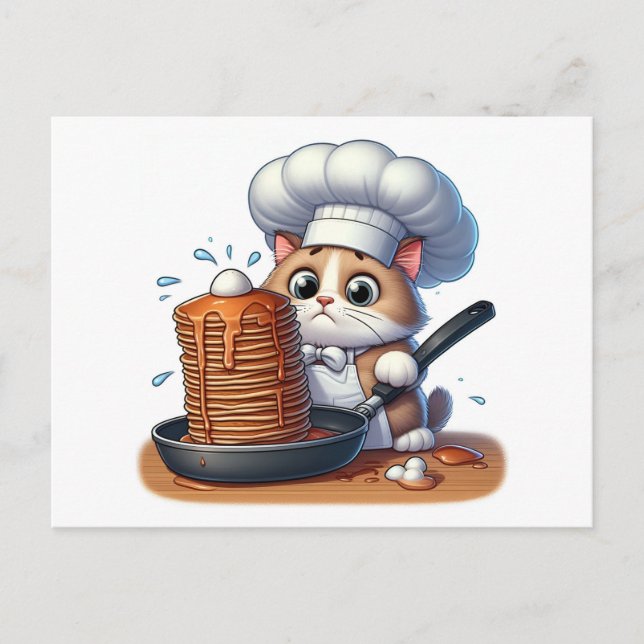 Carte Postale Chef chat (Devant)