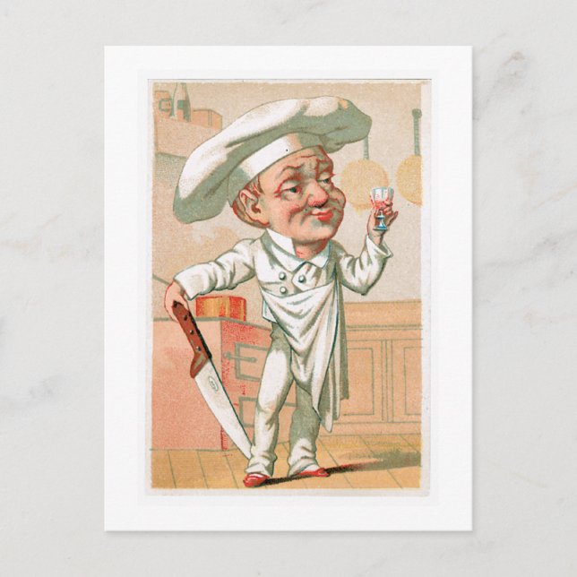 Carte Postale Chef Cuisine Vintage et art (Devant)