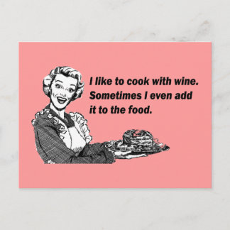 Carte Postale Chef & Cuisinier Humour - Cuisine au vin
