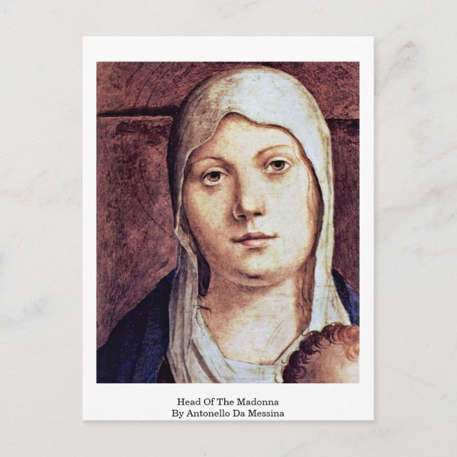 Carte Postale Chef De La Vierge Par Antonello Da Messina (Devant)
