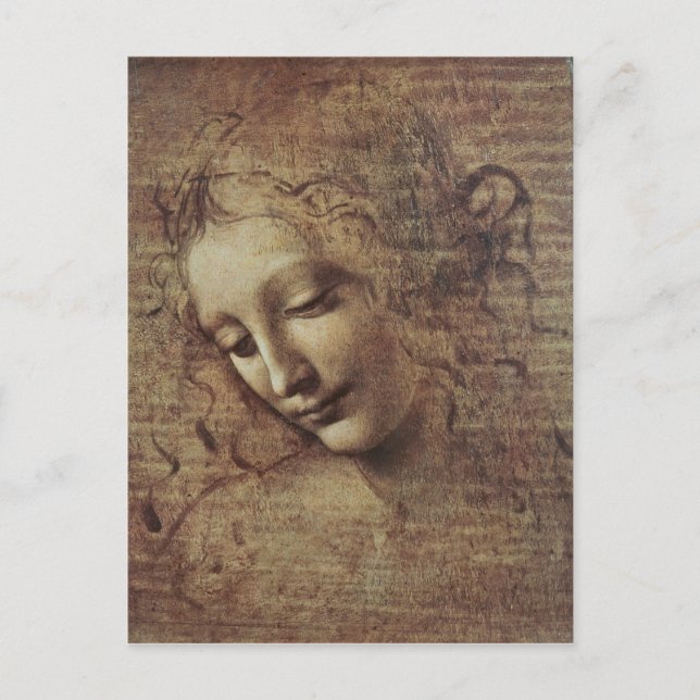 Carte Postale Chef d'une jeune femme avec les cheveux cousus ou, (Devant)