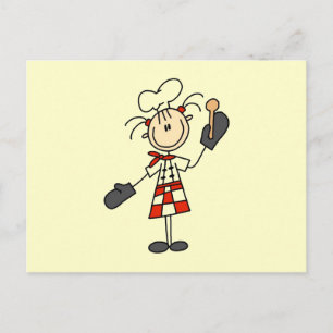 Carte Postale Chef femme avec Mitts et cuillère en bois
