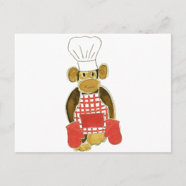 Carte Postale Chef Monkey Red (Devant)