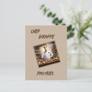 Carte Postale Chef pâtissier Giraffe : Atteindre De Nouvelles Ha