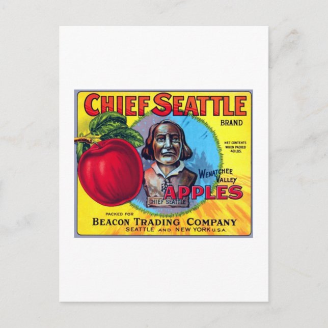 Carte Postale Chef Seattle Apples (Devant)
