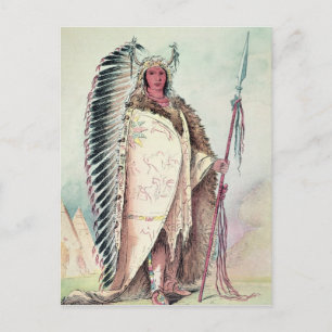 Carte Postale Chef sioux, "Le Rocher Noir"